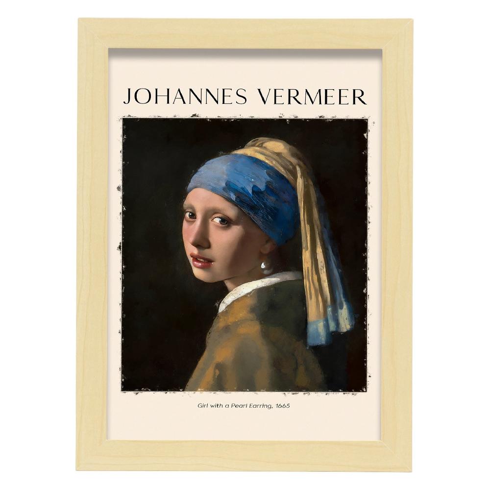 Nacnic Lámina Decorativa Inspirada En Johannes Vermeer: Chica Con Un Arete De Perlas