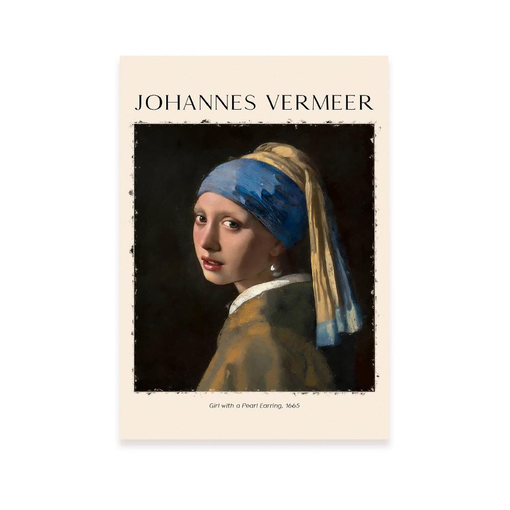 nacnic Lámina decorativa inspirada en Johannes Vermeer: Chica con un arete de perlas