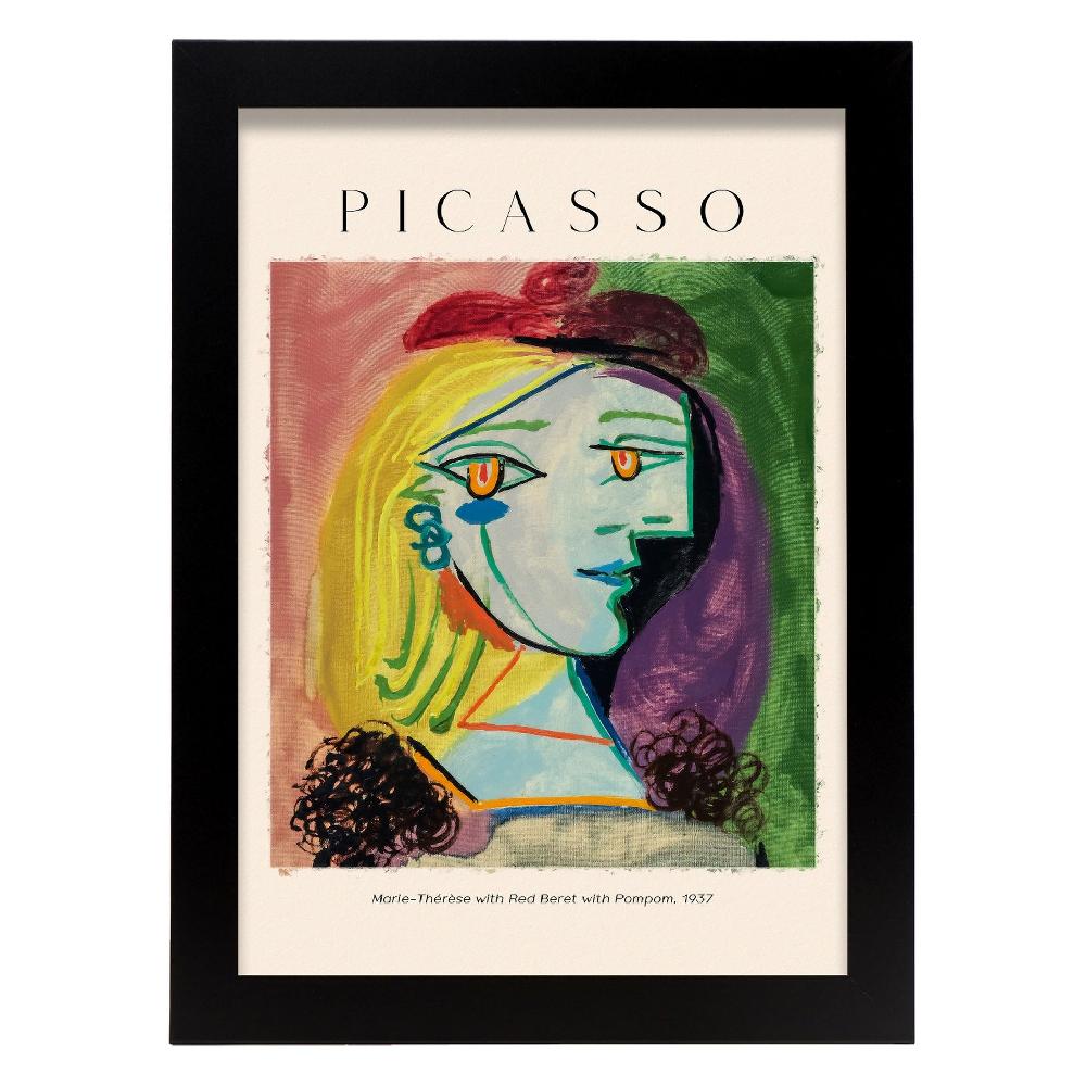 Nacnic Lámina Decorativa Marie Therese Con Boina Roja Inspirada En Picasso