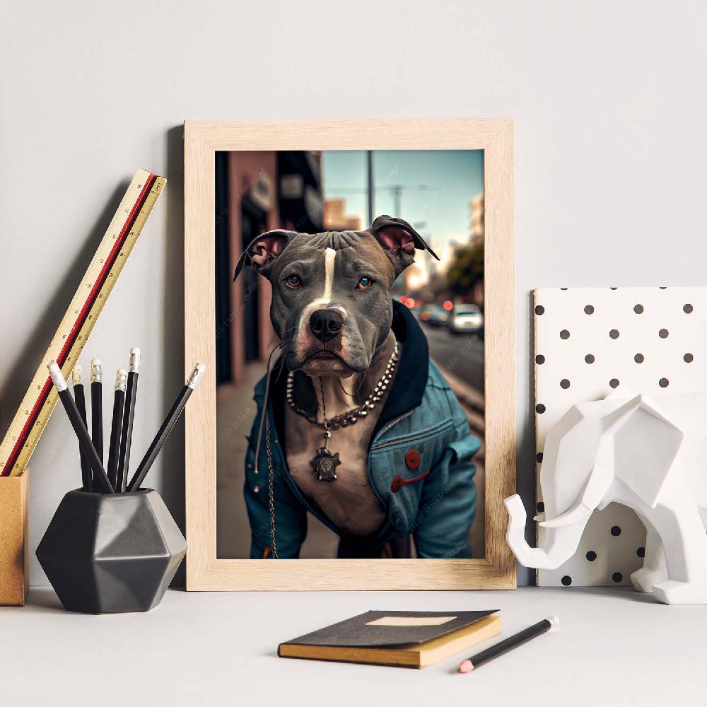 Nacnic Lámina Dinámica De Staffordshire Terrier En Estilo Fotografía A Color De Nacnic