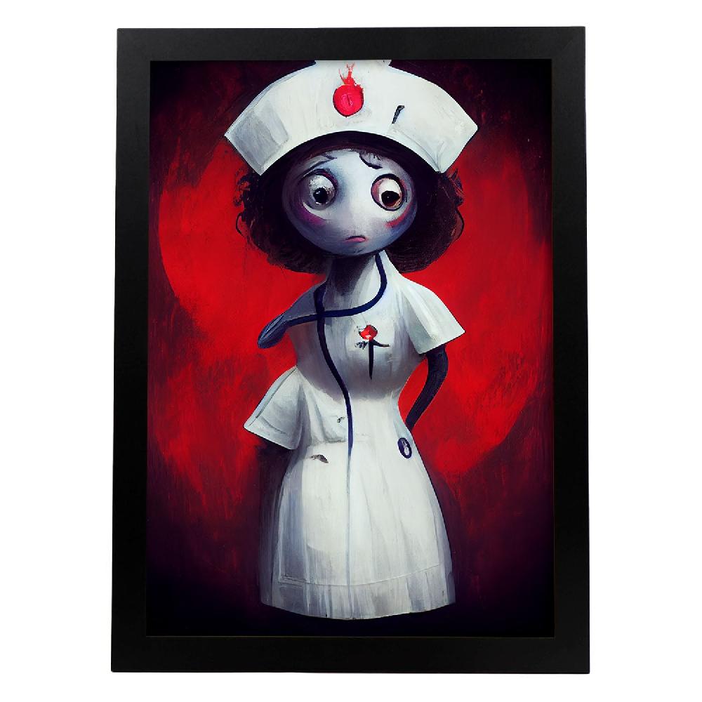 Nacnic Lámina Enfermera Racional Al Estilo T. Burton De Nacnic