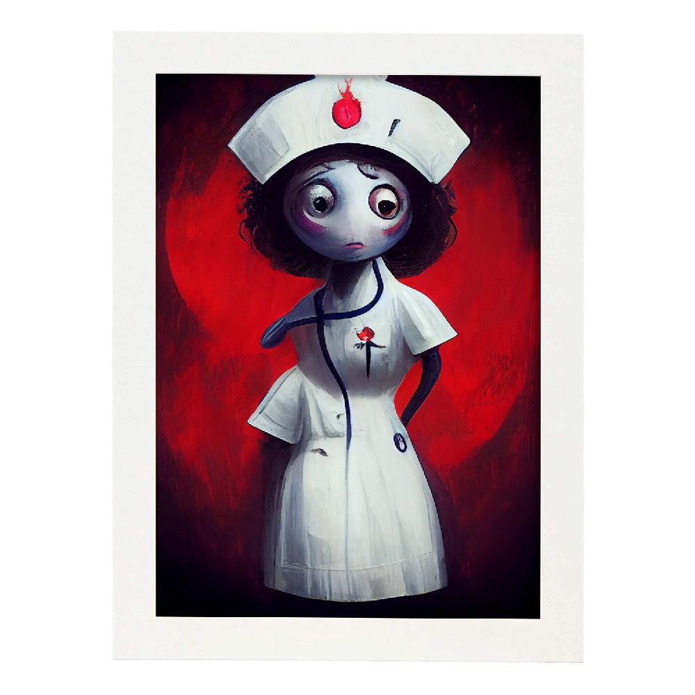 Nacnic Lámina Enfermera Racional Al Estilo T. Burton De Nacnic