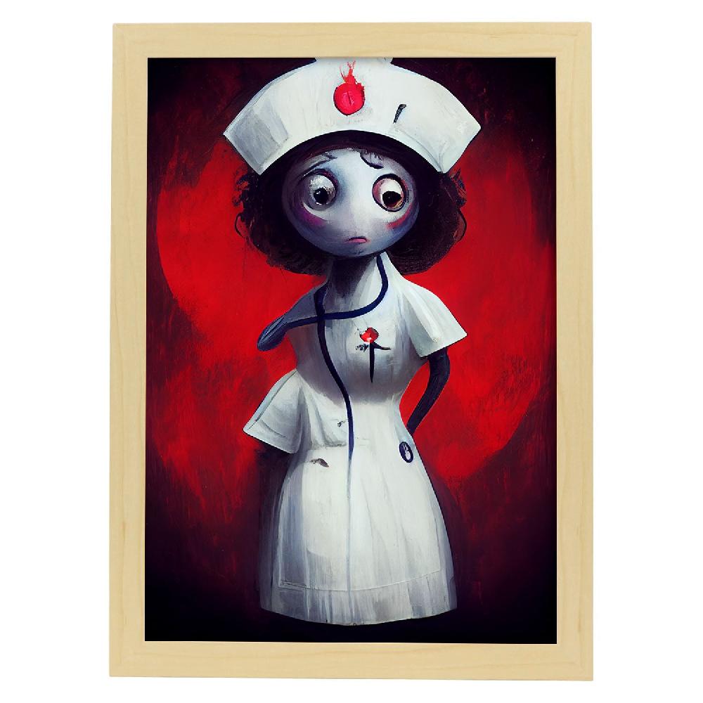 Nacnic Lámina Enfermera Racional Al Estilo T. Burton De Nacnic