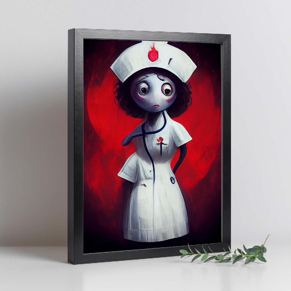 nacnic Lámina Enfermera Racional al estilo T. Burton de Nacnic