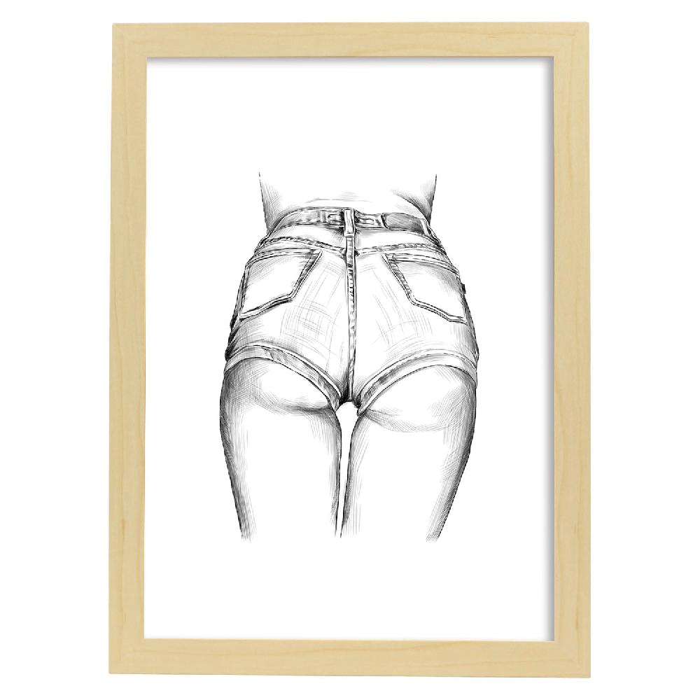 Nacnic Lámina Erótica De Cuerpo Femenino Con Vaqueros