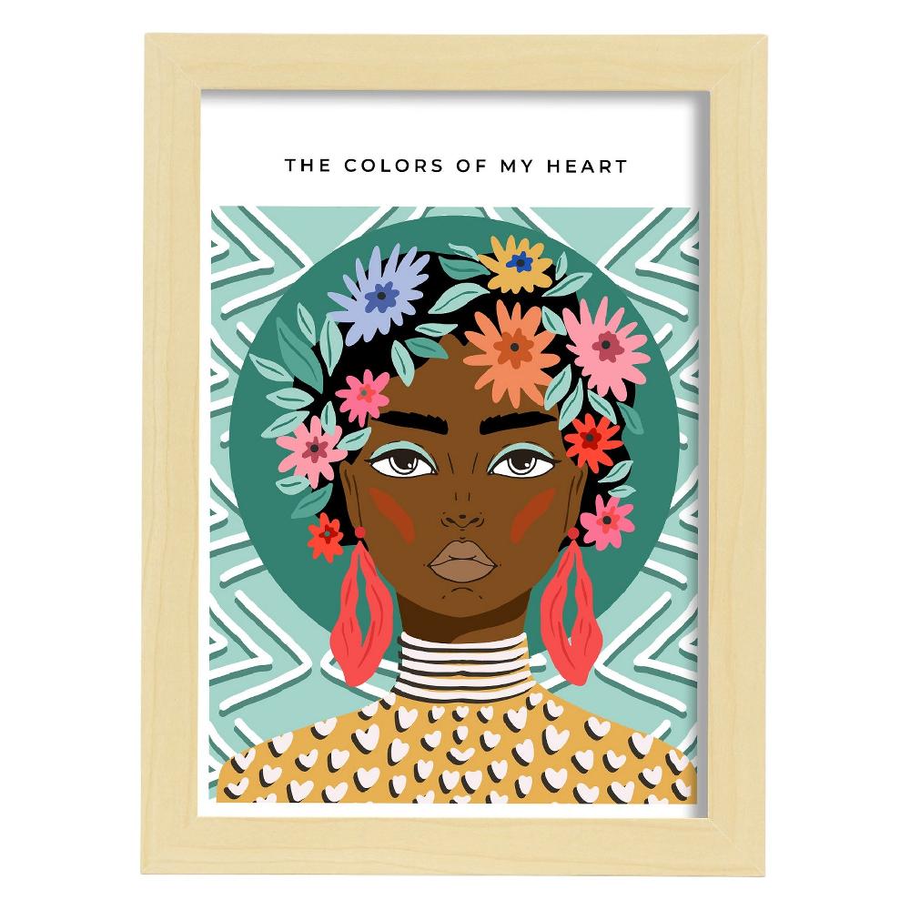 Nacnic Lámina Estampada De Arte De Pared Los Colores De Mi Corazón