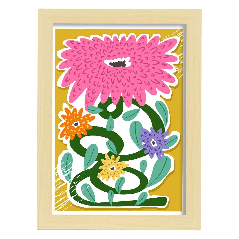 Nacnic Lámina Estampada De Flor Rosa Para Diseño Estético De Hogar