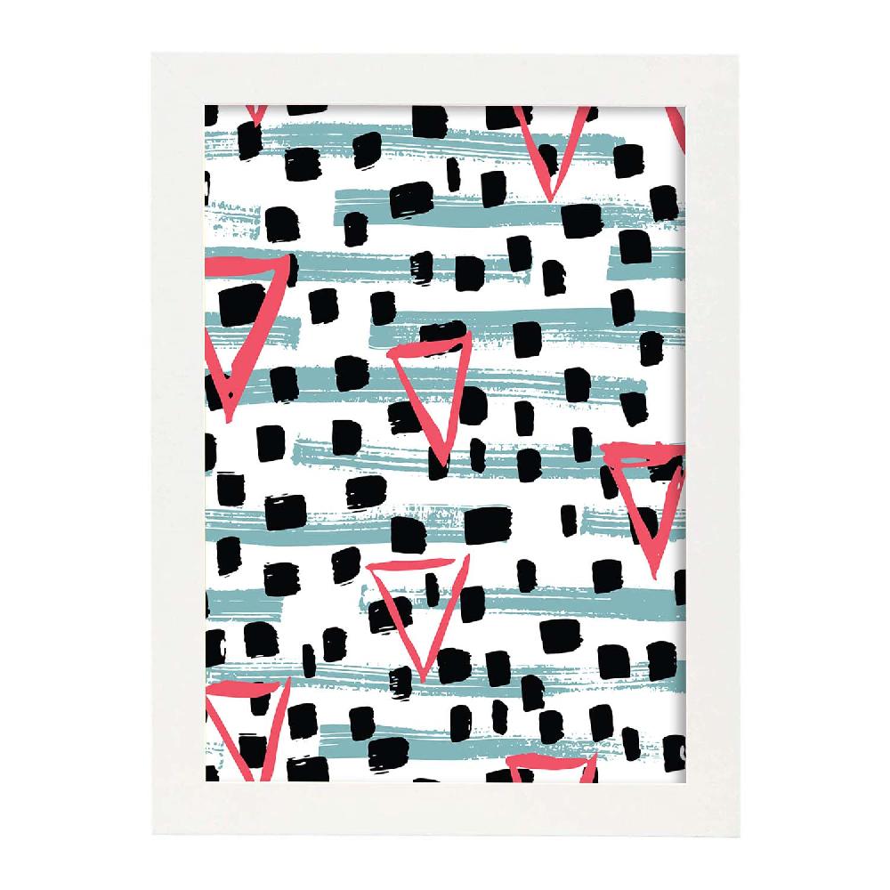 Nacnic Lámina Estampada De Triángulos Negros Y Rosas