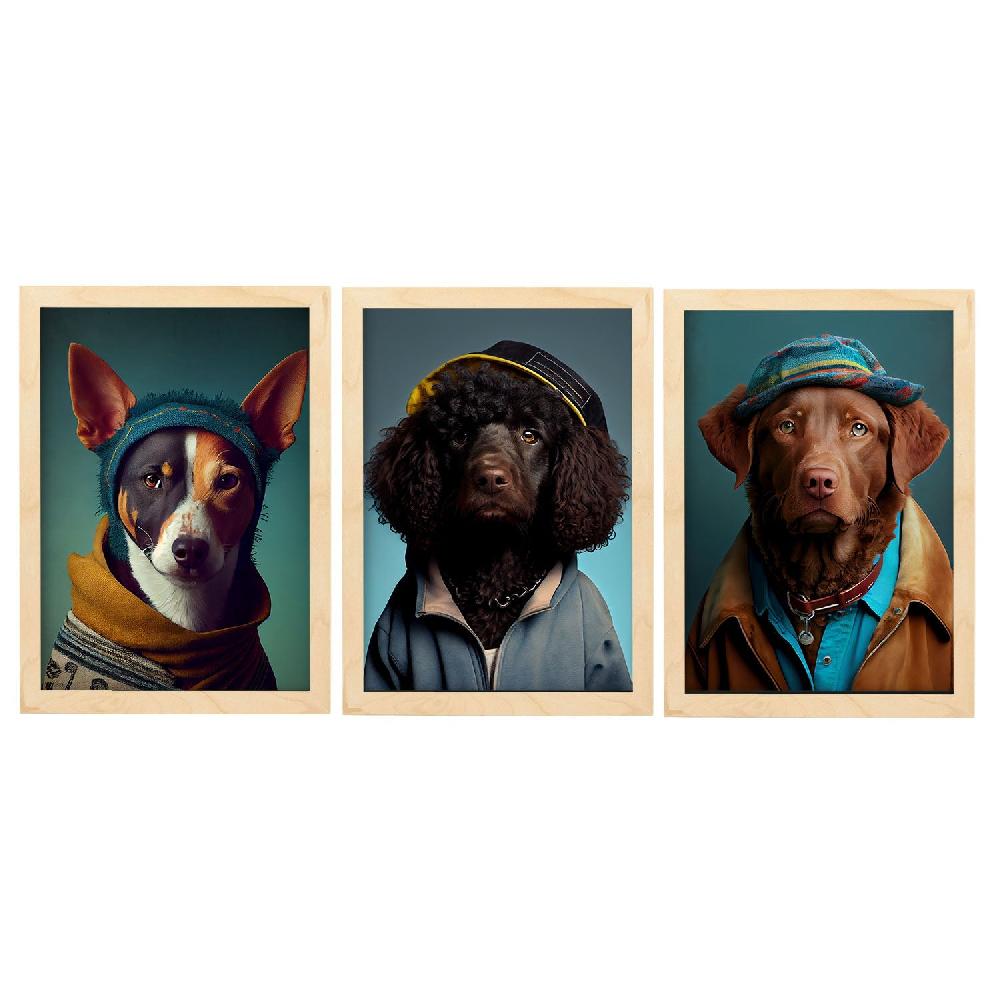 Nacnic Lámina Estética De Arte De Pared Animal Humano Nacnico Canaan Chesapeake Curly