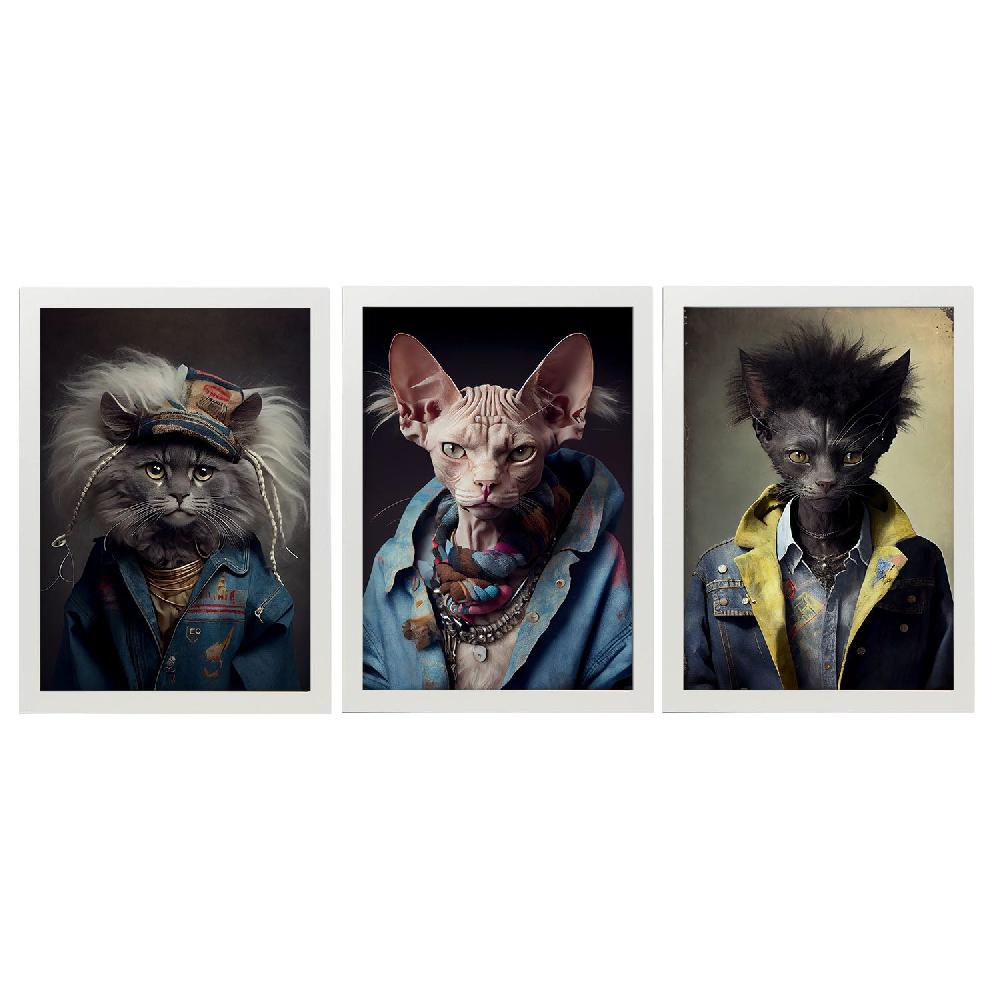 Nacnic Lámina Estética De Arte De Pared Animal Humano Nacnico Curl Lykoi Shynx