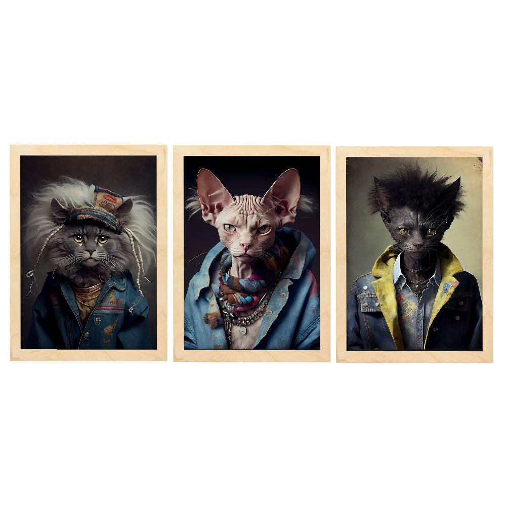 Nacnic Lámina Estética De Arte De Pared Animal Humano Nacnico Curl Lykoi Shynx