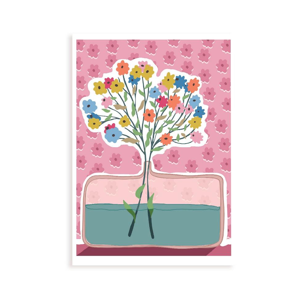 nacnic Lámina estética de Jarrón de flores para diseño de hogar