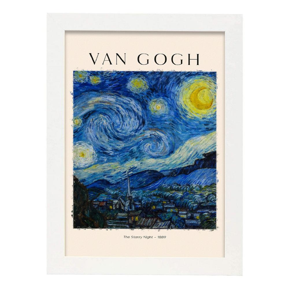 Nacnic Lámina Estética De Noche Estrellada Inspirada En Van Gogh