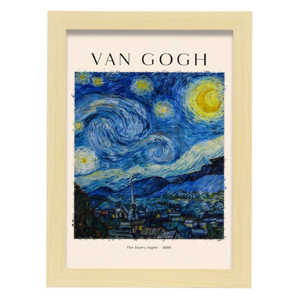 Nacnic Lámina Estética De Noche Estrellada Inspirada En Van Gogh