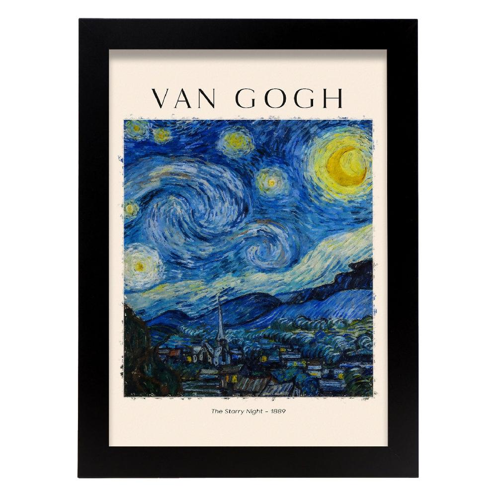 Nacnic Lámina Estética De Noche Estrellada Inspirada En Van Gogh