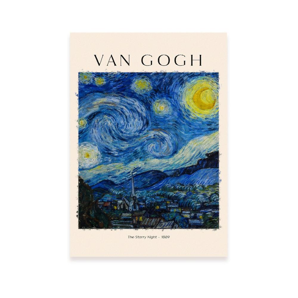 nacnic Lámina estética de Noche Estrellada inspirada en Van Gogh