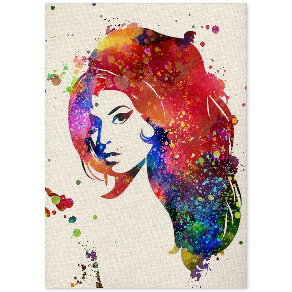 nacnic Lámina Estilo Explosión de Color de Amy Winehouse
