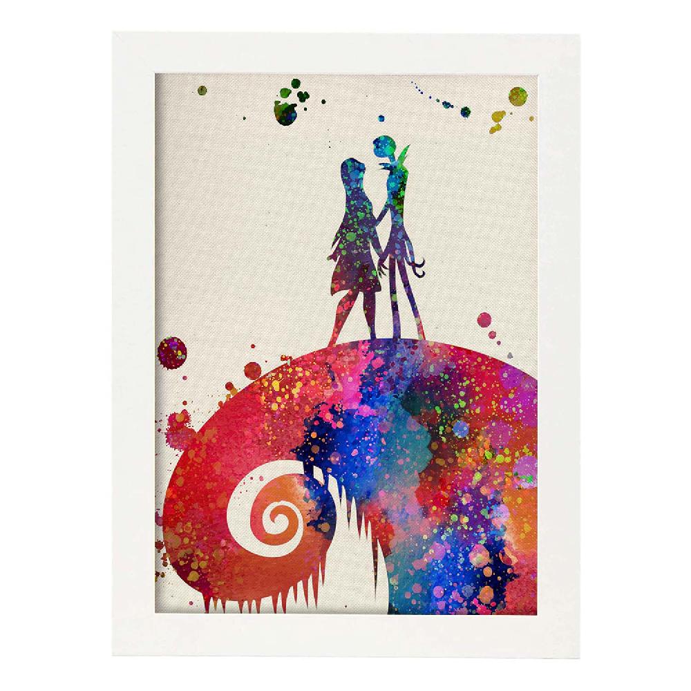 Nacnic Lámina Estilo Explosión De Color De Pesadilla Antes De Navidad