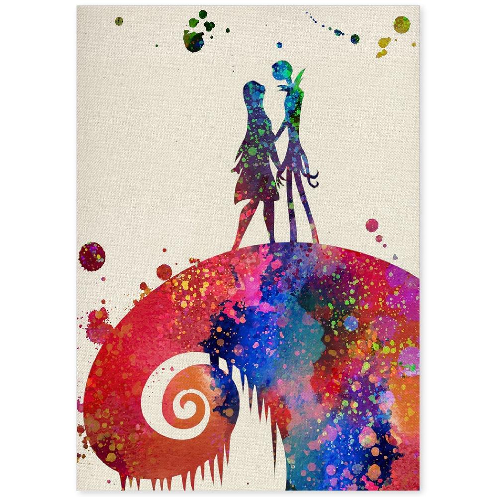 nacnic Lámina estilo explosión de color de Pesadilla antes de Navidad