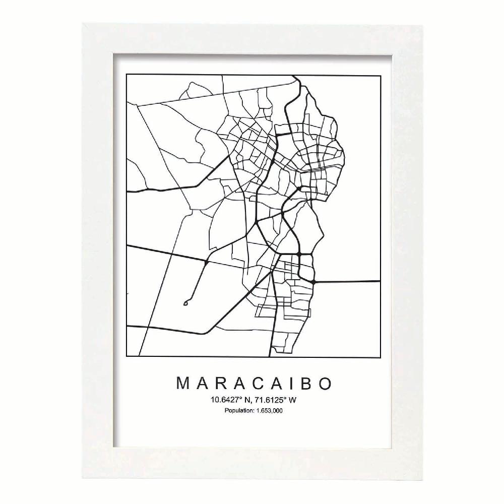 Nacnic Lámina Estilo Nordico De Maracaibo En Blanco Y Negro