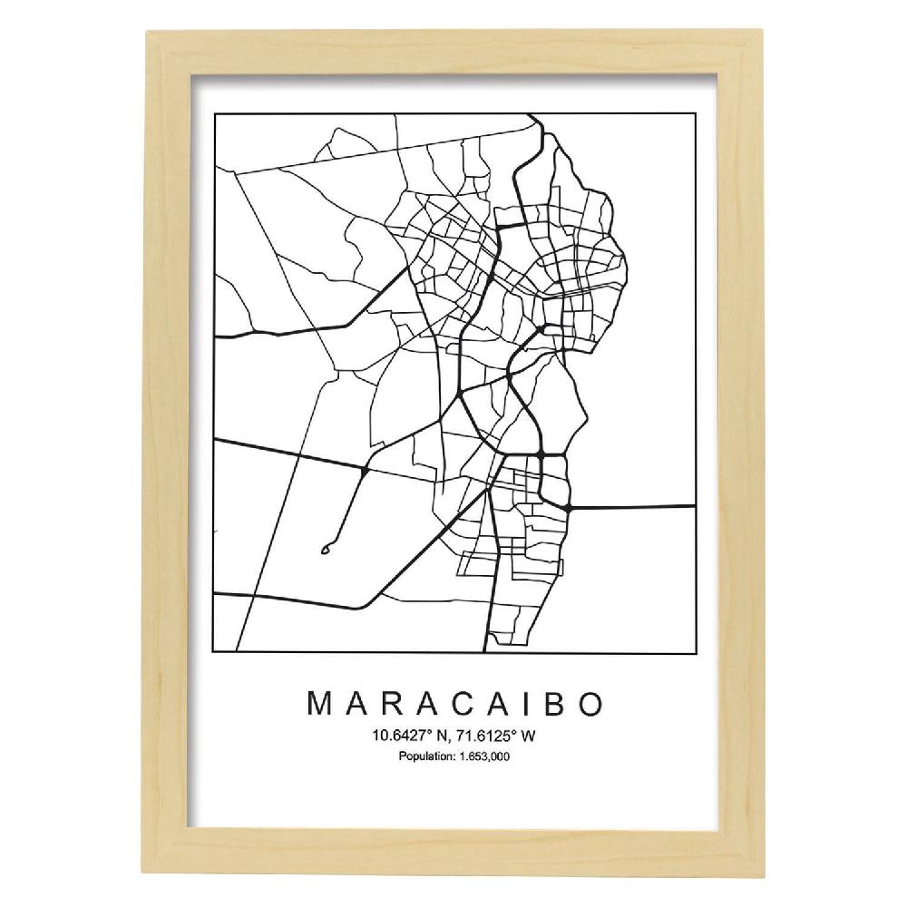 Nacnic Lámina Estilo Nordico De Maracaibo En Blanco Y Negro