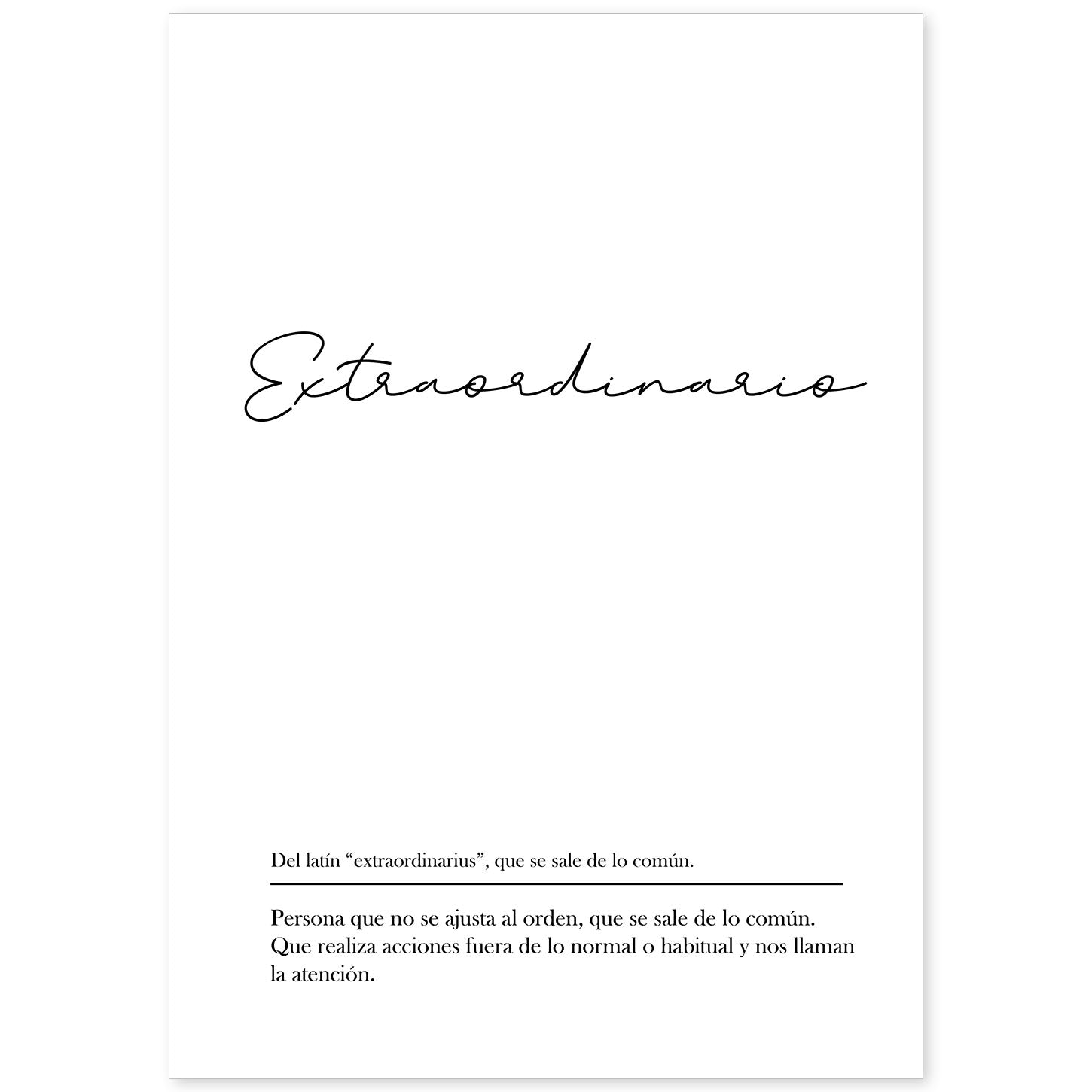 nacnic Lámina Extraordinario con fondo Blanco Nórdico