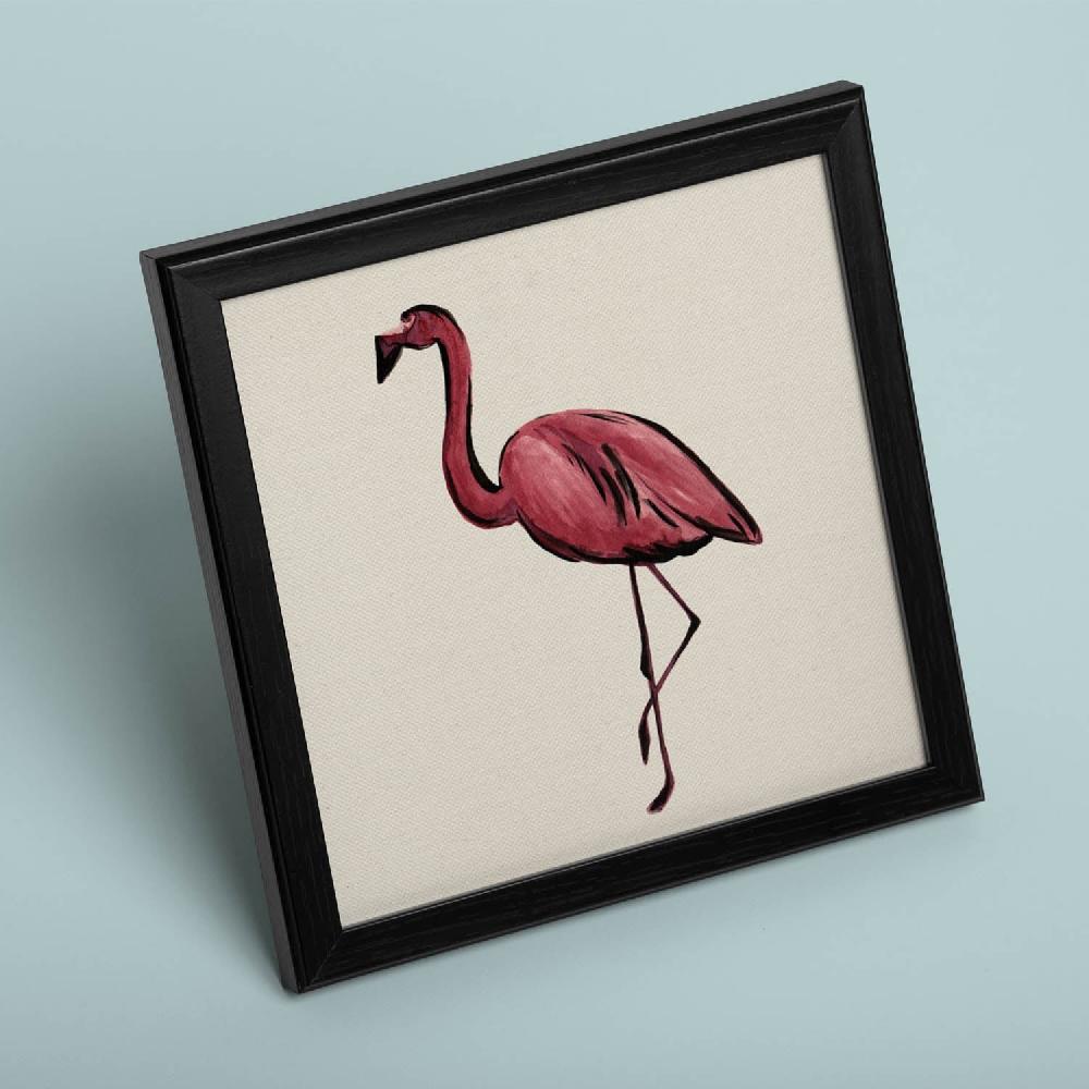 nacnic Lámina Flamenco Rosado con Dibujos de Pájaros