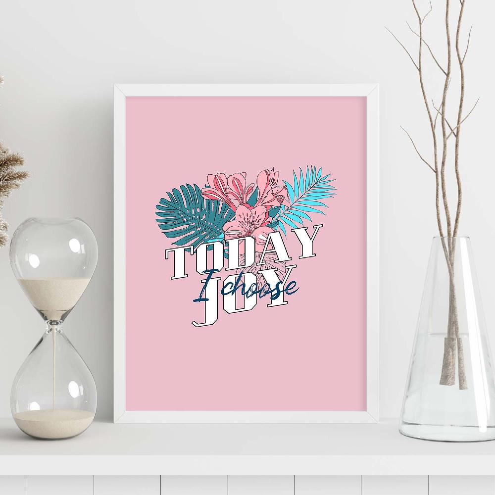 Nacnic Lámina Floral Hoy Elijo Alegría En Tonos Pastel