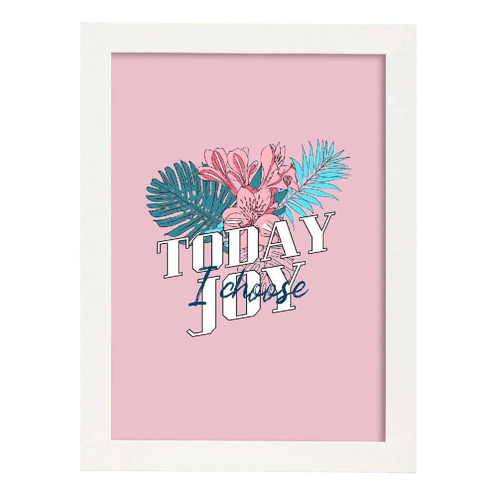 Nacnic Lámina Floral Hoy Elijo Alegría En Tonos Pastel