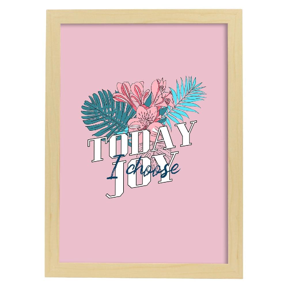 Nacnic Lámina Floral Hoy Elijo Alegría En Tonos Pastel