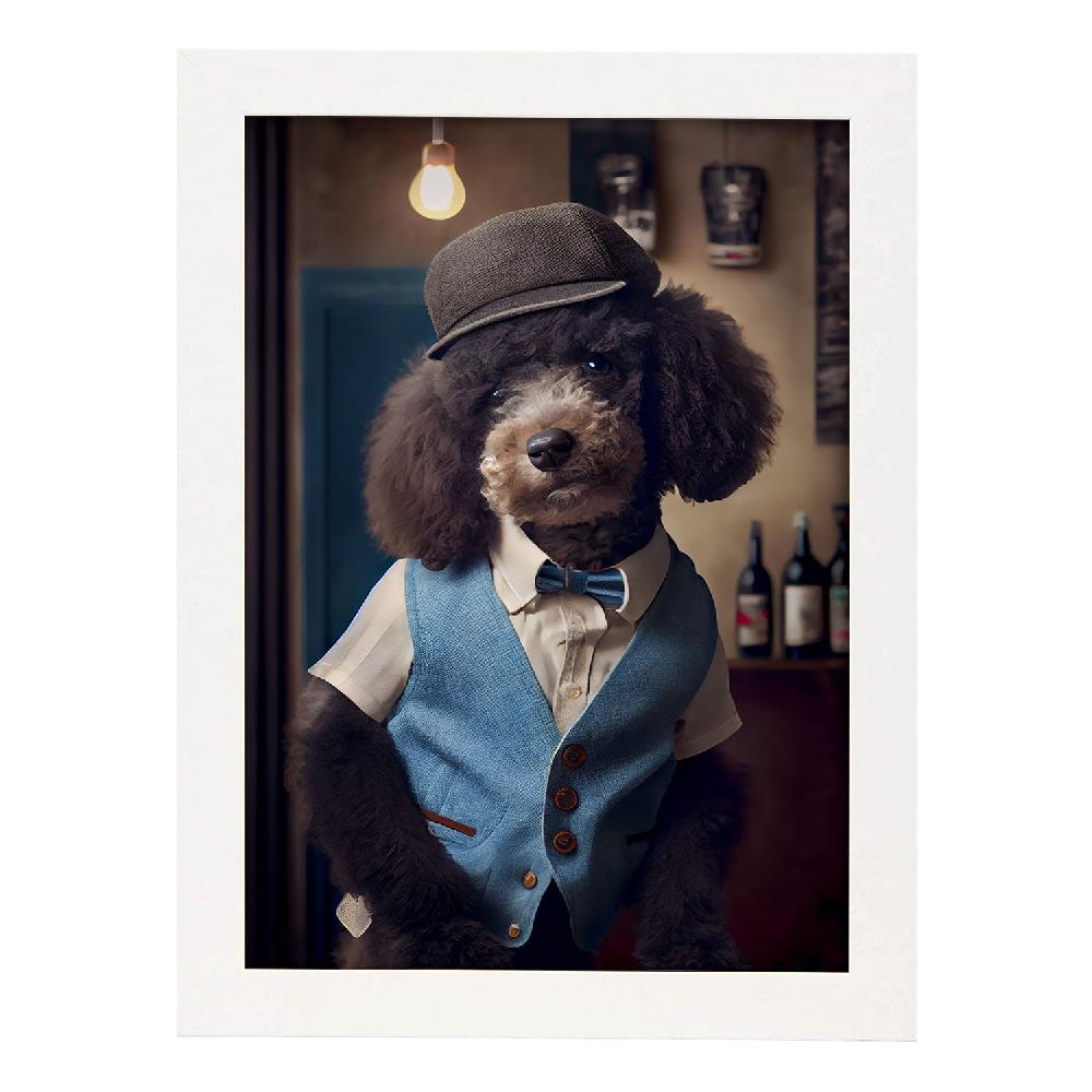 Nacnic Lámina Fotográfica De Poodle Sensible De Nacnic En Estilo Realista Con Ropa Humana