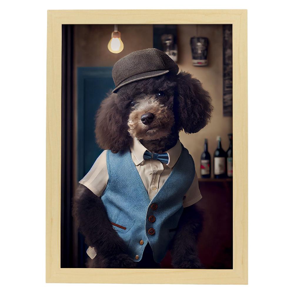 Nacnic Lámina Fotográfica De Poodle Sensible De Nacnic En Estilo Realista Con Ropa Humana