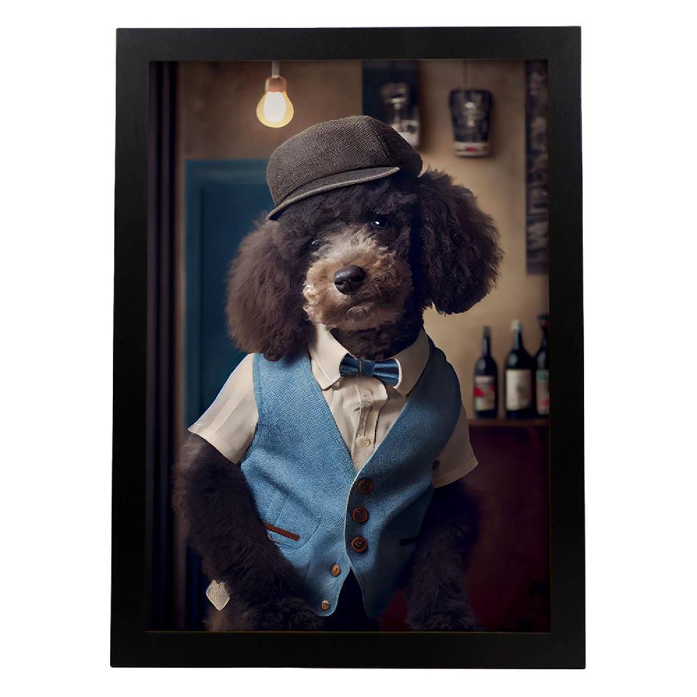 nacnic Lámina Fotográfica de Poodle Sensible de Nacnic en Estilo Realista con Ropa Humana