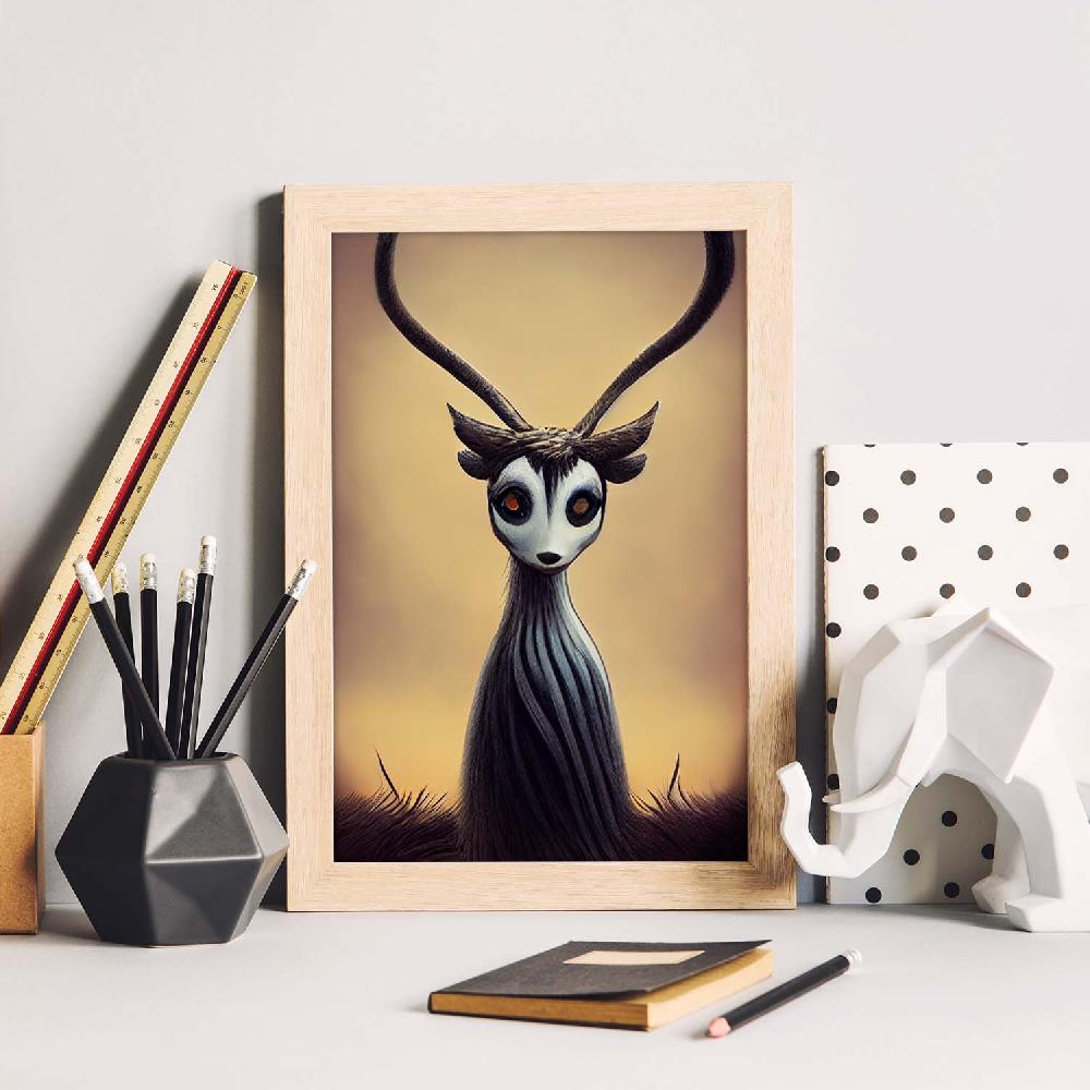 Nacnic Lámina Gacela Curioso Estilo T. Burton De Nacnic