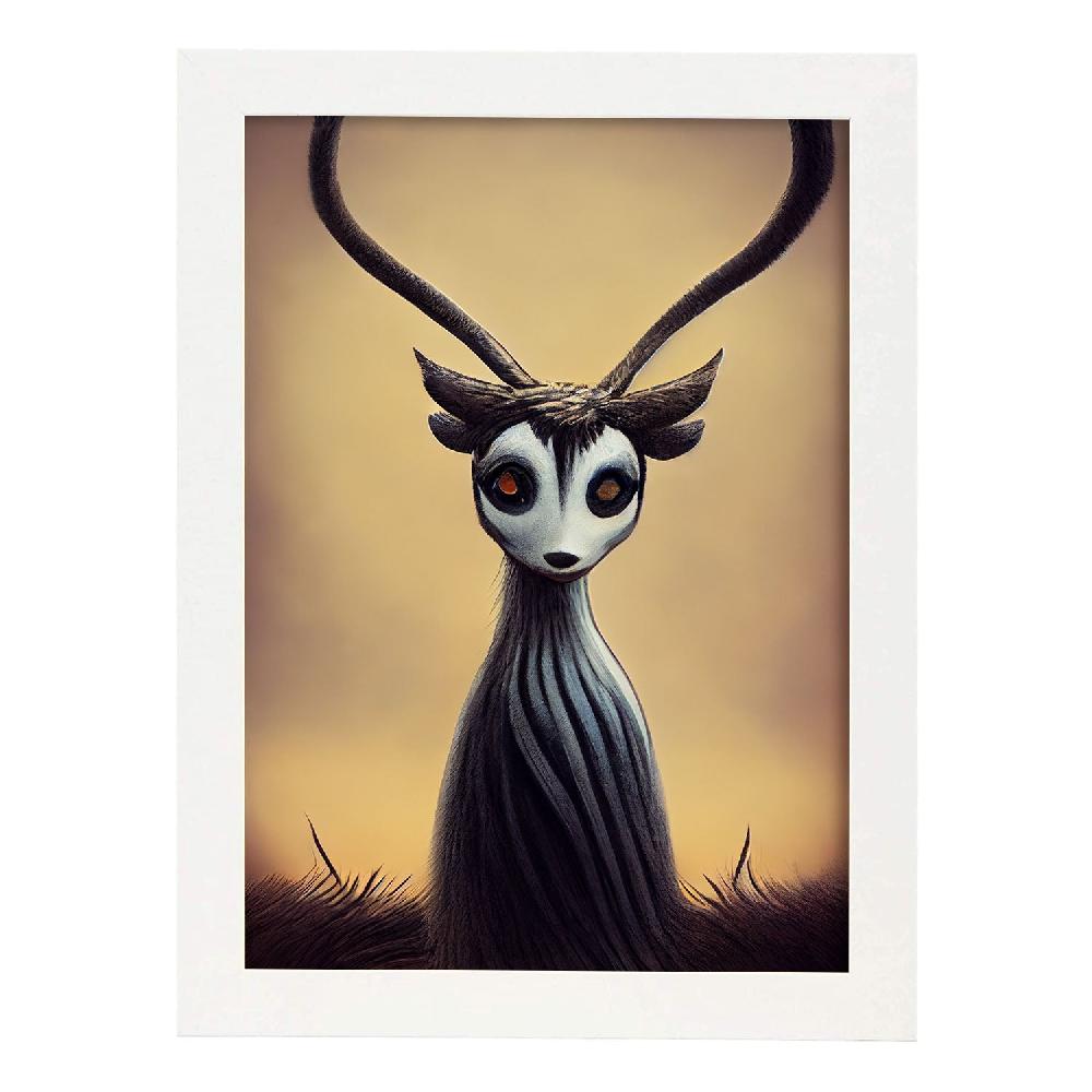 Nacnic Lámina Gacela Curioso Estilo T. Burton De Nacnic