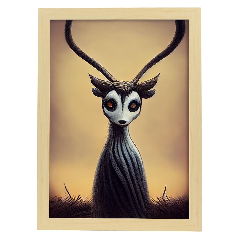 Nacnic Lámina Gacela Curioso Estilo T. Burton De Nacnic