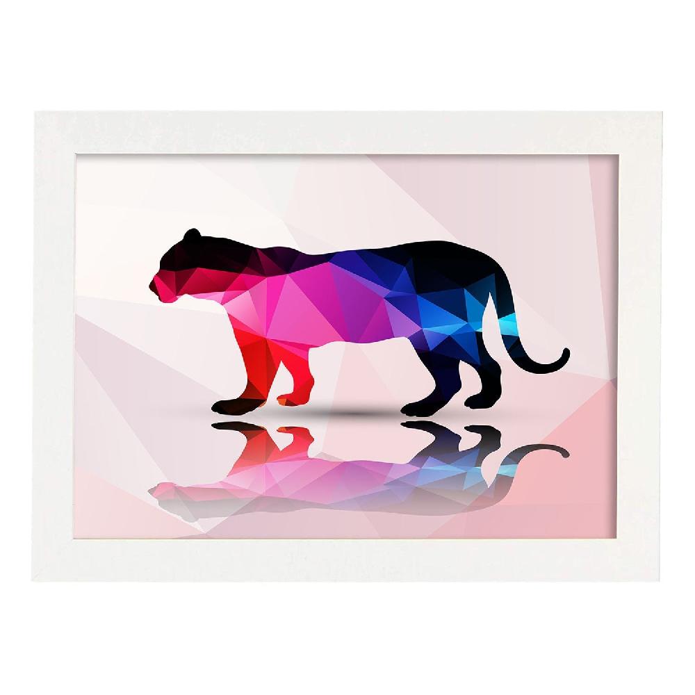 Nacnic Lámina Geométrica De Tigre Con Fondo Colorido