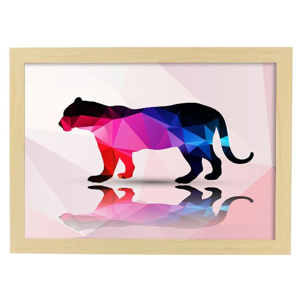 Nacnic Lámina Geométrica De Tigre Con Fondo Colorido