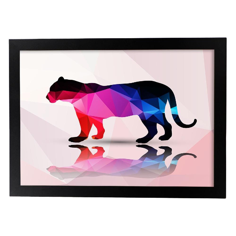 Nacnic Lámina Geométrica De Tigre Con Fondo Colorido