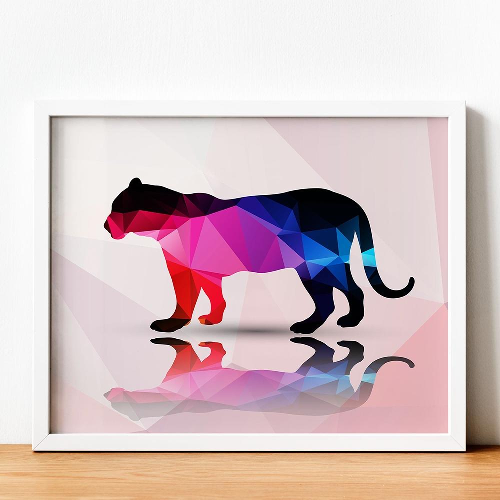 nacnic Lámina Geométrica de Tigre con Fondo Colorido