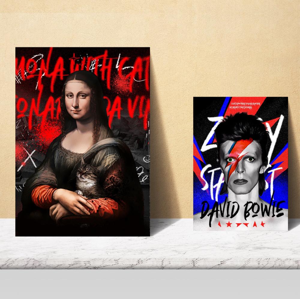 Nacnic Lámina Grafiti Pop Mona Lisa Warhol Bowie Basquiat