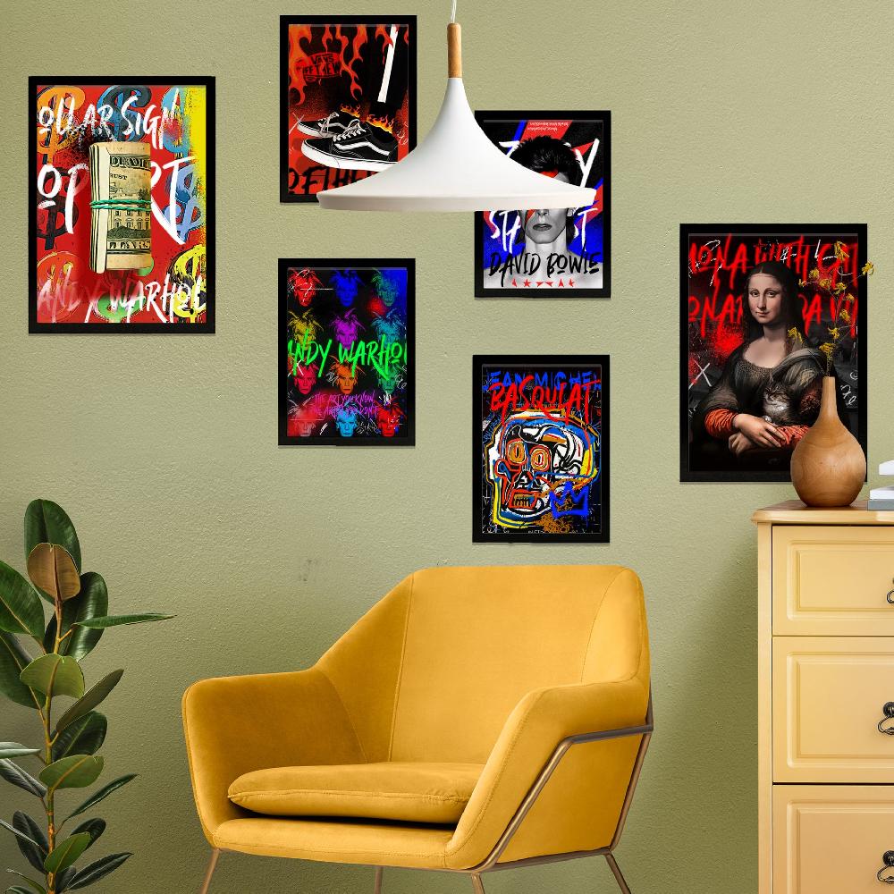 nacnic Lámina Grafiti Pop Mona Lisa Warhol Bowie Basquiat