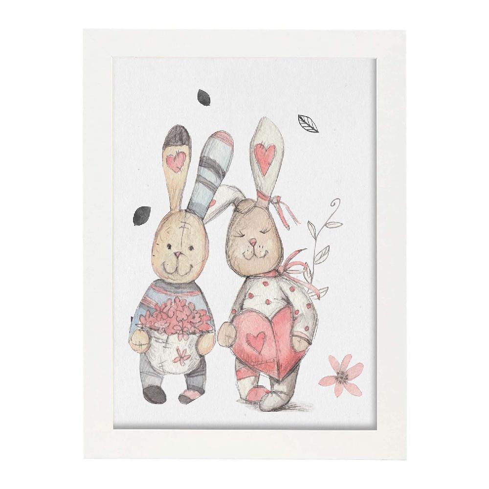 Nacnic Lámina Gustav Y Caroline Con Ilustraciones De Conejos