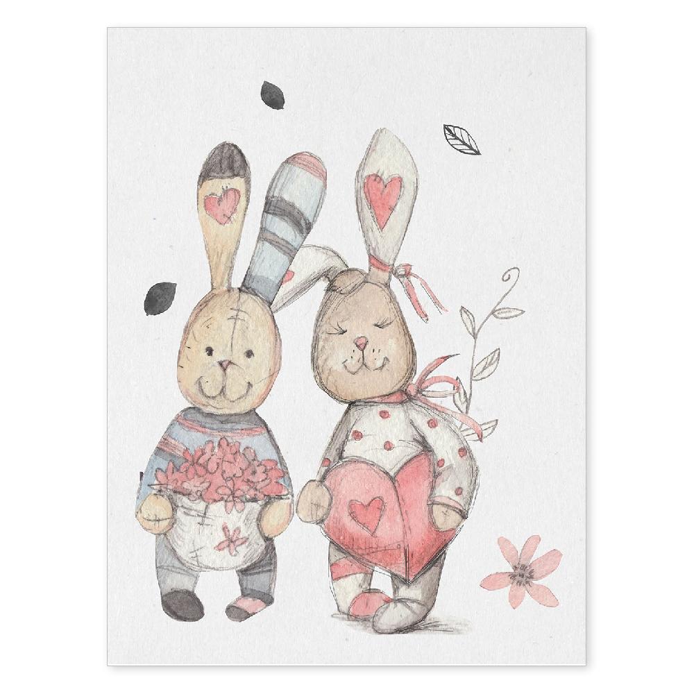 nacnic Lámina Gustav y Caroline con Ilustraciones de Conejos