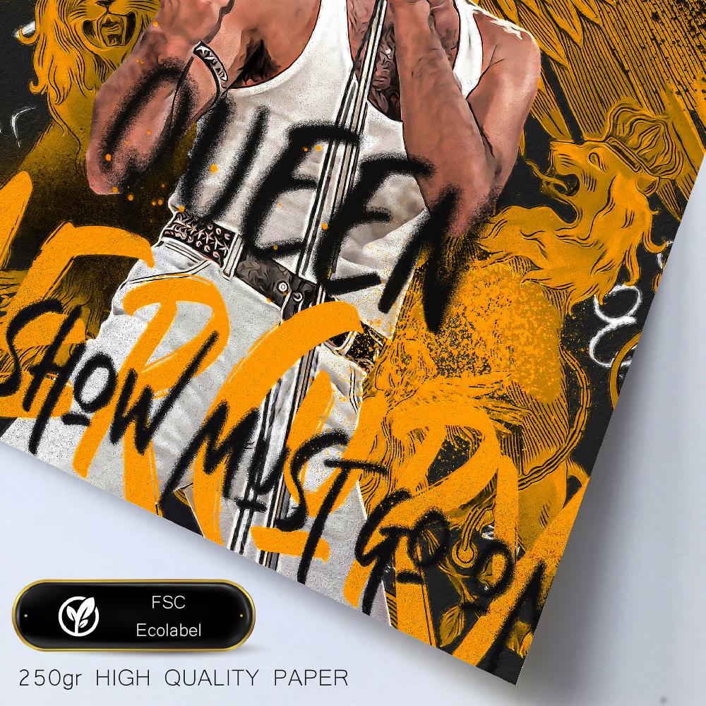 Nacnic Lámina Iconos Nirvana Bowie Mercury Warhol Y Basquiat Grafiti