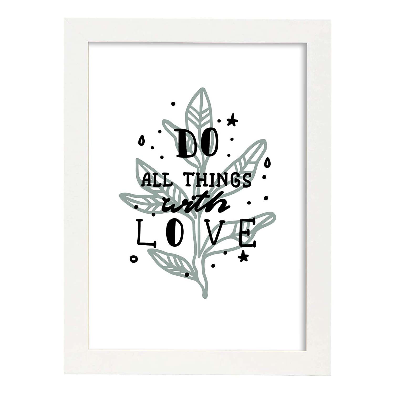 Nacnic Lámina Ilustrada 'All Things With Love' Con Mensajes Felices Y Motivadores