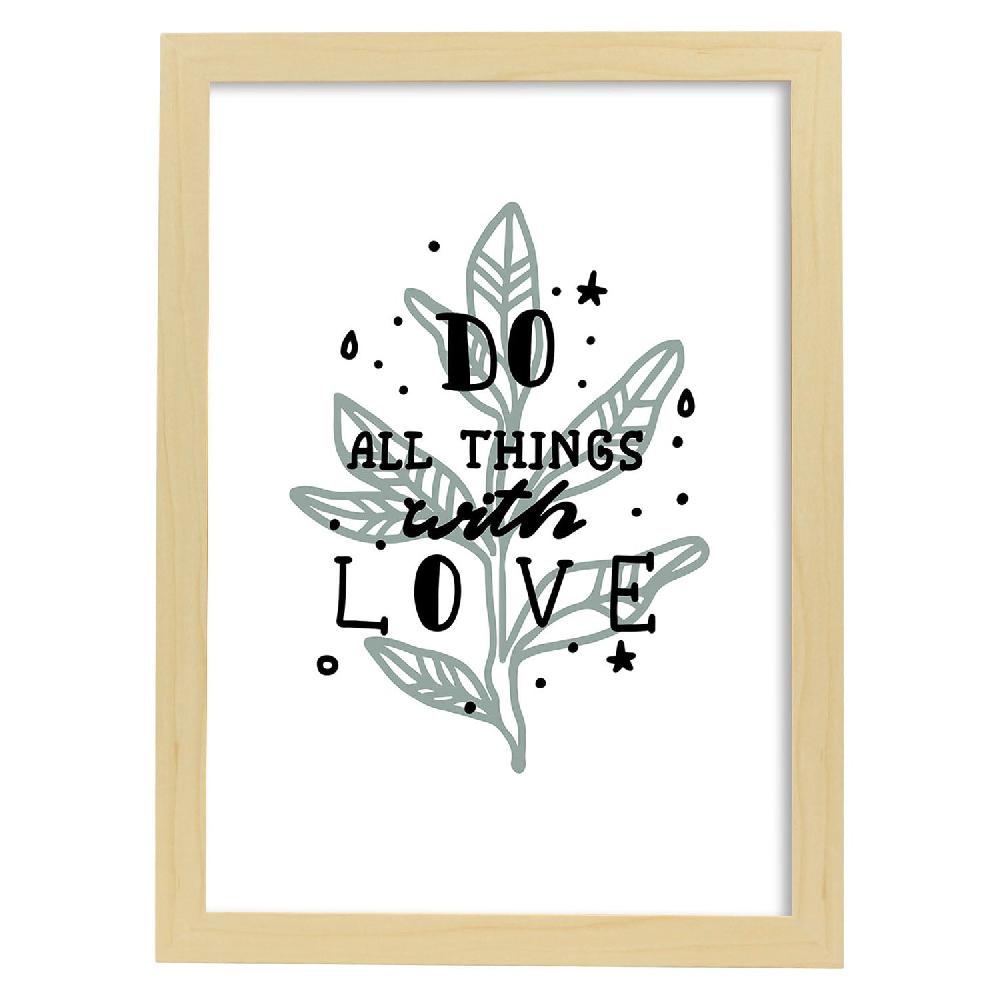 Nacnic Lámina Ilustrada 'All Things With Love' Con Mensajes Felices Y Motivadores