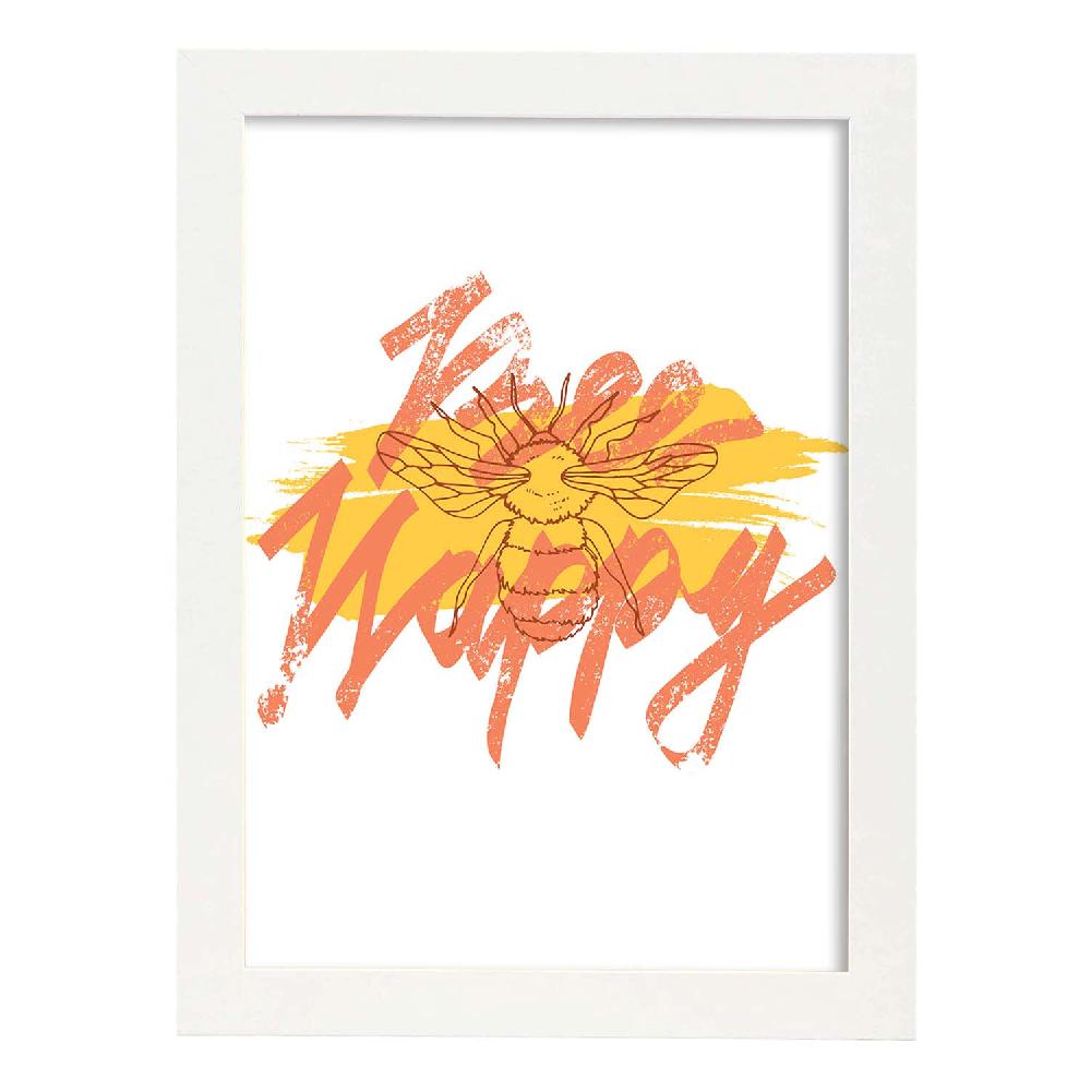 Nacnic Lámina Ilustrada 'Bee Happy' Con Mensajes Felices