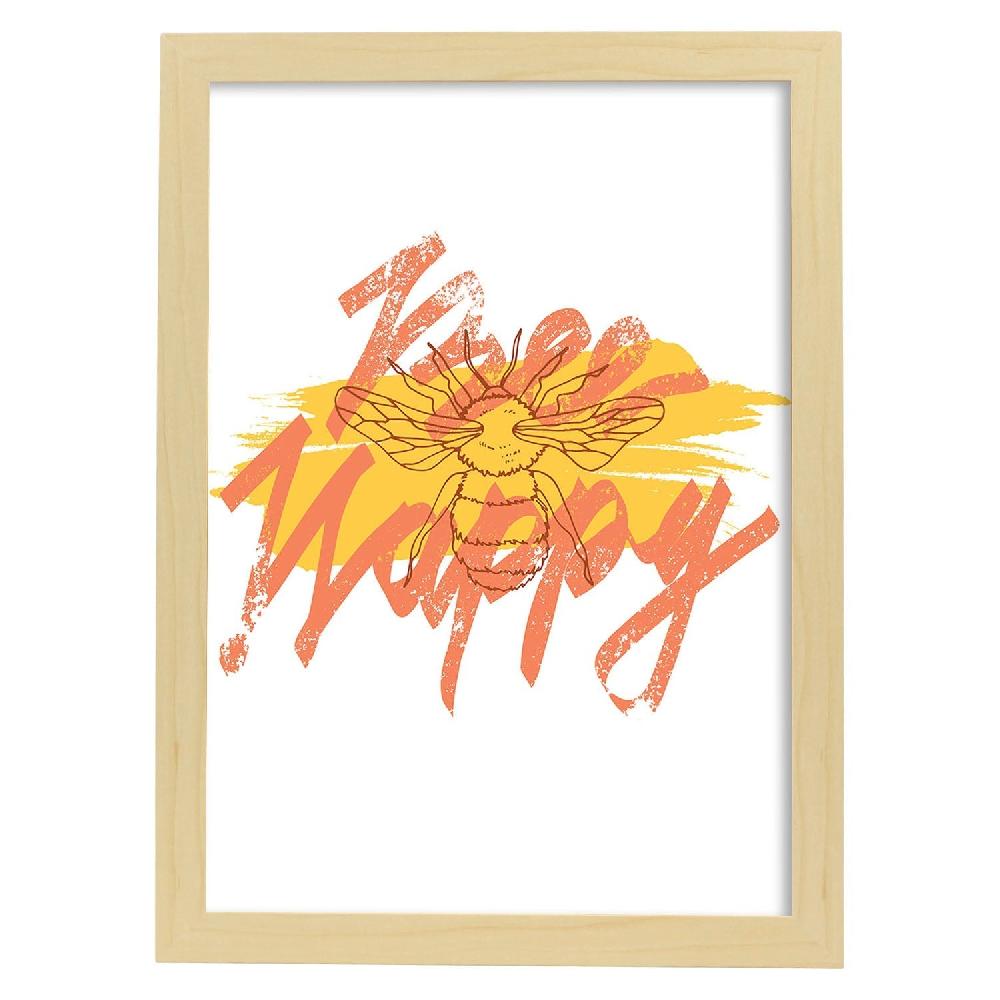 Nacnic Lámina Ilustrada 'Bee Happy' Con Mensajes Felices