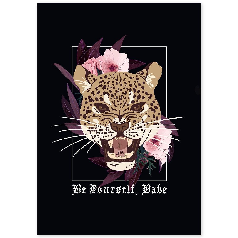 nacnic Lámina Ilustrada con Mensajes Felices 'Be Yourself Babe'